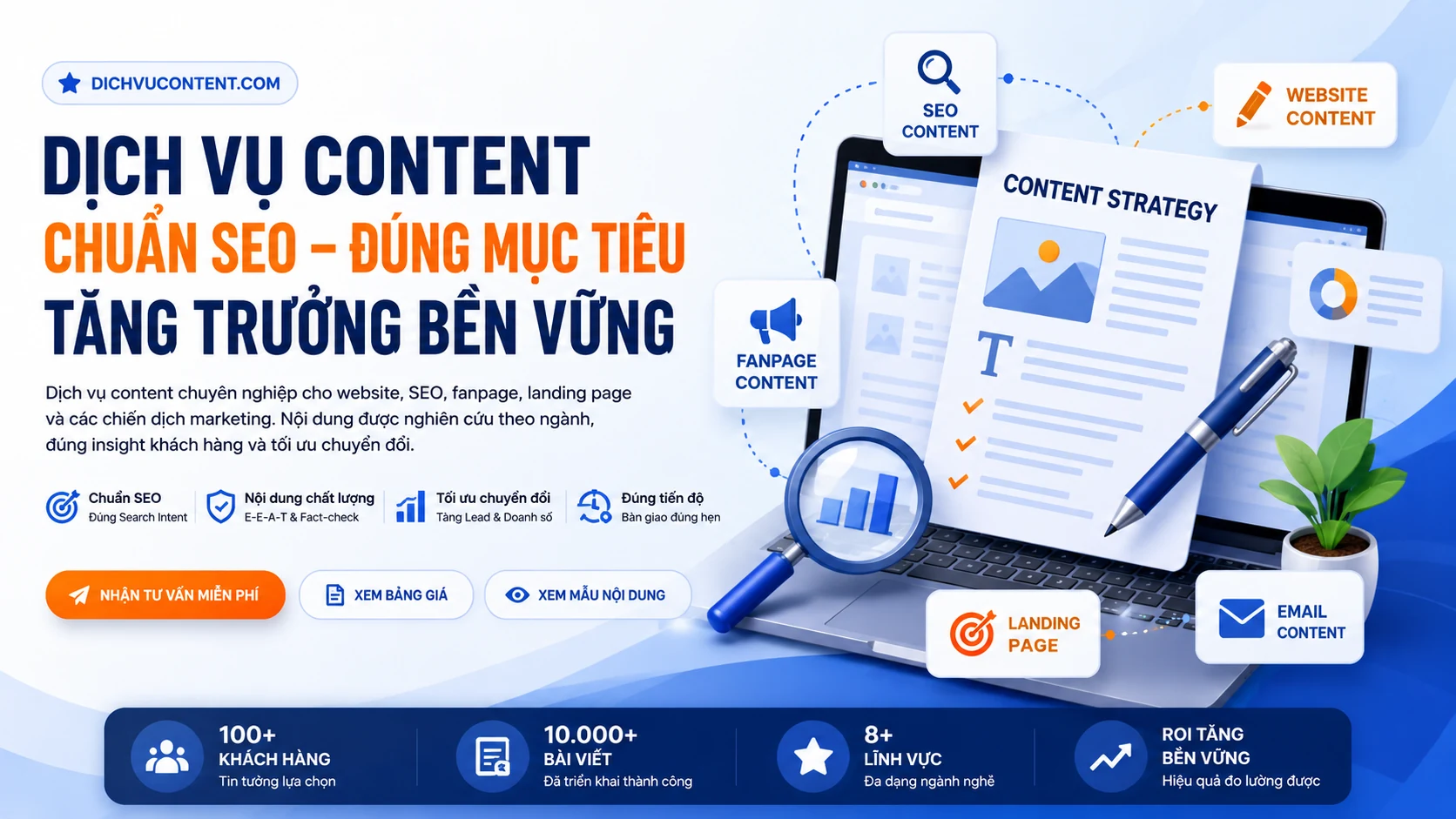Dịch vụ content cho website và marketing
